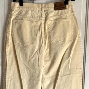 Lauren by Ralph Lauren Women’s Pale Yellow Crop Pants Size 8 100% Cotton